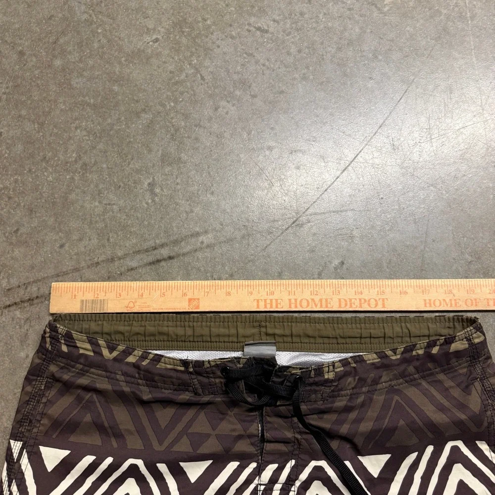 Quiksilver Mens Brown Tribal Geometric‎ Board Shorts Swim Trunks Size Large L